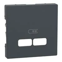 Zentralplatte für USB Ladestation Einsatz aus Thermoplast matt anthrazit, Retail