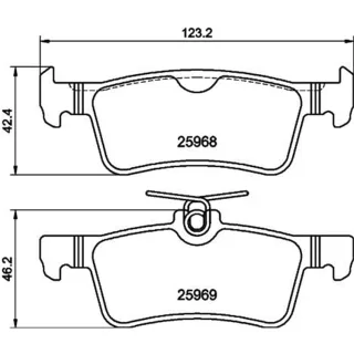 Hella Bremsbel?ge hinten Peugeot 308 8DB355021-701