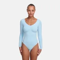 cfab (creamy fabrics) Shaping-Body Bodysuit Sculpting Shapewear Longsleeve mit Slip-Baby Blue-L (1-tlg)