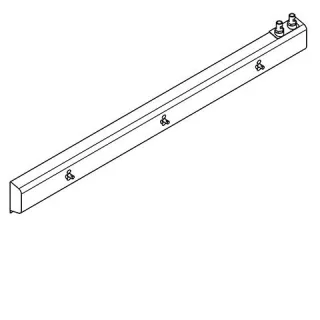 KWC Aquarotter Armatureneinheit, Edst., W.-Mont., 3 Waschplätze, 1800 mm, Wasser ob. re, 3600003156 3600003156