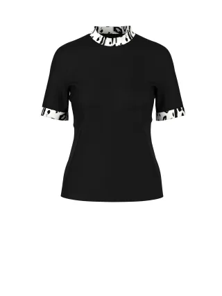Marc Cain Sports - T-Shirt mit Leo-Bündchen black new - Gr. - 38