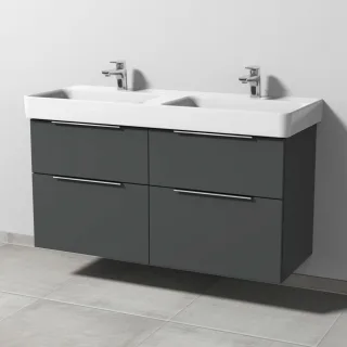 Sanipa 3way Waschtischunterbau zu Laufen Pro S Waschtisch mit 4 Auszügen, Anthrazit-Matt UM78722