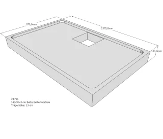 Neuesbad Wannenträger für Bette Floor Side 1400x900 SD21070