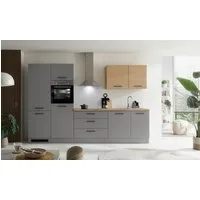 KOCHSTATION Küchenzeile KS-Malfi, Breite 320cm, wahlweise mit E-Geräten, Arbeitsplatte 38mm Stärke