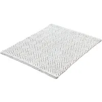 Kleine Wolke Badematte Switch, Badvorleger, Badezimmer Teppich, Höhe 5 mm, beidseitig nutzbar, fußbodenheizungsgeeignet, Baumwolle, Polyester, rechteckig, Badteppich, handgefertigt, Wendedesign, geometrisches Muster