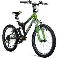 bergsteiger Mountainbike Montreal 20, 24 Zoll Kinderfahrrad, 6 - 13 Jahre, Mädchen, Jungen, 6 Gang Shimano Tourney RD-TY21 Schaltwerk, Kettenschaltung, Scheibenbremse, V-Brake