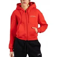 Smilodox Kapuzenstrickjacke Enara, Strickjacke mit Frontzipper und Kängurutasche, Sweatjacke gesticktes Logo weicher Stoff bequeme Kapuzenjacke Freizeit Sport