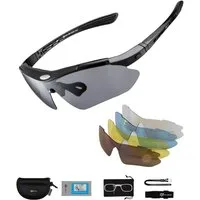 ROCKBROS Fahrradbrille Unisex Fahrrad-Sonnenbrille mit 5 Wechselgläsern