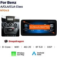 GABITECH Android 14 Autoradio GPS für Mercedes Benz A W176, C117, X156 NTG 4.5 Autoradio (FM / AM-Radio, RDS, DAB+ Optional, Qualcomm Snapdragon (nur 1 Bildschirm + Anschlusskabel) Carplay)