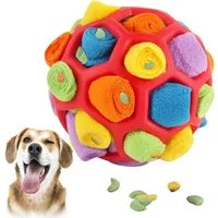 MOPUEA Tier-Beschäftigungsspielzeug Schnüffelball für Hunde, Schnüffelspielzeug Hund, Sniffle Leckerli Spiel Anwendbar auf Mittelgroße, Kleine Hunde (Rot)