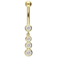 PIERCINGLINE Bauchnabelpiercing 14/18 Karat Gold Bananabell 4 MOISSANITE (Bananabells, 1-tlg)