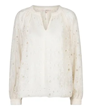 Esqualo - Bluse mit Spitze beige - Gr. - 36