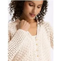 heine Strickjacke Cardigan Langarm Ajour, Struktur