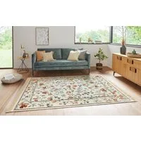HANSE Home Teppich Orient Flowers, rechteckig, Höhe: 5 mm, Kurzflor mit Fransen, Orient, Wohnzimmer, Schlafzimmer, Esszimmer