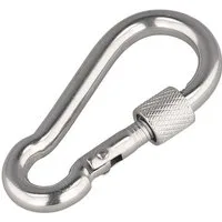 SCREWREBEL Karabiner Karabinerhaken mit Sicherheitsmutter – A4 – rostfrei – säurebeständig