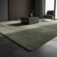 KADIMA DESIGN Teppich ISAR Wohnzimmer Waschbar Schlafzimmer Wohnzimmerteppich Esszimmer Uni, Rund, Höhe: 13 mm, Grün, 80x80 cm, Strapazierfähig Modern Esszimmerteppich Waschbar