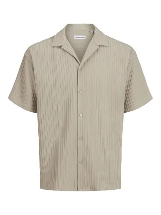JACK&JONES - JJMASSIMO RESORT SHIRT SS LN oxford tan - Gr. - XL
