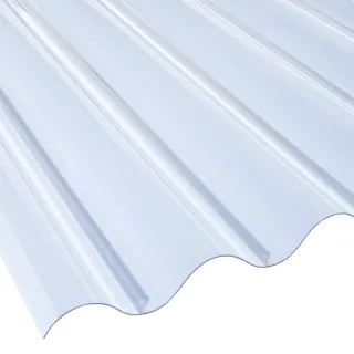 PVC Lichtplatte | Wellplatte | 177/51 Profil 5 | 1,4 mm | Breite 920 mm | glasklar-bläulich