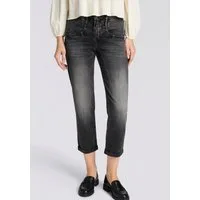 Herrlicher Boyfriend-Jeans Shyra Tap Denim Black Light mit halb verdeckter Knopfleiste