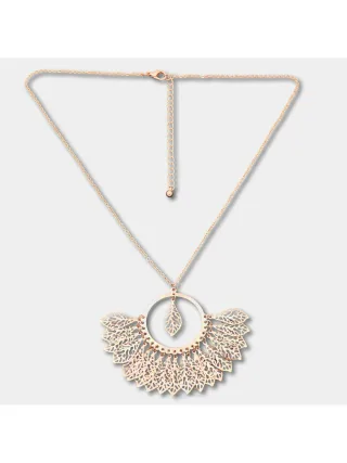 Steuer Modeschmuck Anhänger mit Kette Blättchenanhänger an Kette goldfarben