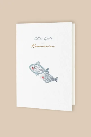 Leevje Klappkarte Fische "Alles Gute zur Kommunion"