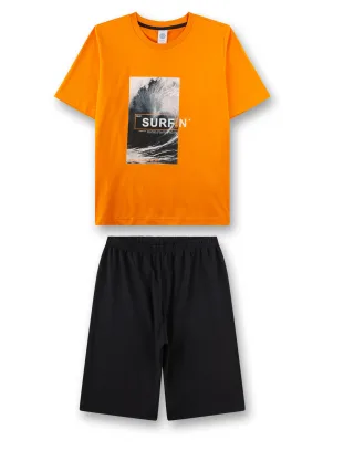 Sanetta - Schlafanzug kurz flame orange - Gr. - 140
