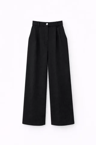 Hochtaillierte Samt-Geradelegpants
