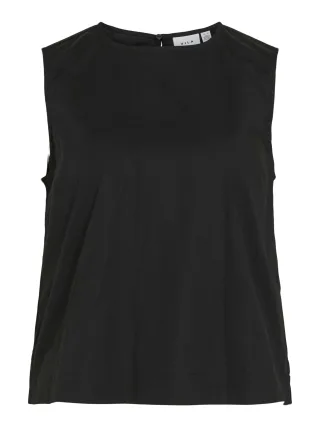 VILA - VIVALENCIA O-NECK S/L SHORT TOP/2 Black Beauty - Gr. - 36