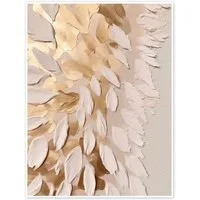 Posterlounge Wandbild Halo Feathers in Gold I, Bella Eve, erhältlich als Poster, Leinwandbild, Wandsticker oder Acrylglasbild