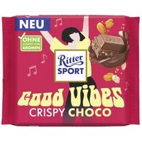 Ritter SPORT Schokolade, Ritter Sport Good Vibes Crispy Choco cremige Füllung Packung 100g