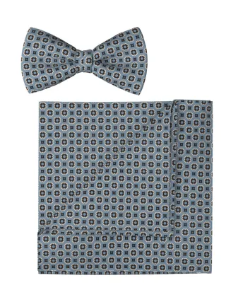 OLYMP - Fliege und Einstecktuch Set blau