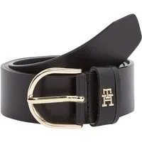 Tommy Hilfiger Ledergürtel ESSENTIAL EFFORTLESS 3.5 cm breit Ovale Einfachdornschließe, Logoemblem