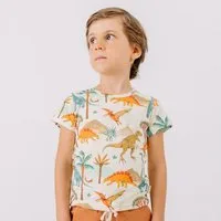 Walkiddy T-Shirt Walkiddy Dinosaurier Kinder Bio Baumwolle GOTS Creme - Bio Baumwolle,GOTS, Kinderbekleidung,nachhaltige Klamotten