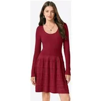 Imily Bela Strickkleid Damen Kurzes A-Linien-Kleid mit Rundhalsausschnitt (Packung, 1-tlg., 1per-Pack) casual
