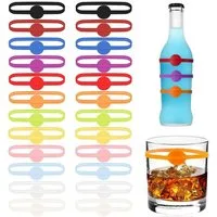 FELIXLEO Küchenorganizer-Set Glasmarkierer Silikon Wiederverwendbar Bunt Weinglas Marker, (24-tlg)