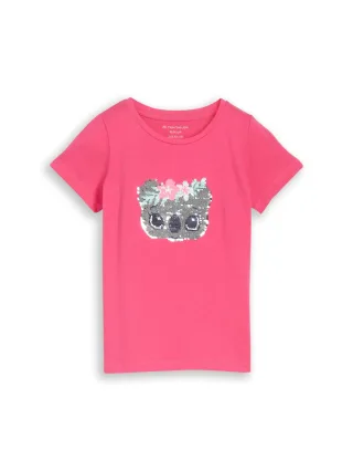 tom tailor kids - T-Shirt mit Wendepailletten flashy pink - Gr. - 134