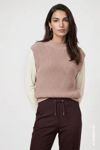 monari - Pullunder mit Lurex cappuccino - Gr. - 38