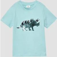 s.Oliver Kurzarmshirt T-Shirt T-Shirt mit Wendepailletten-Dino