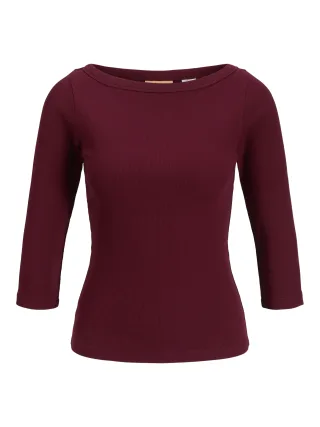 JJXX - JXFIFI STR 3/4 BOATNECK TOP JRS NOOS cabernet - Gr. - L