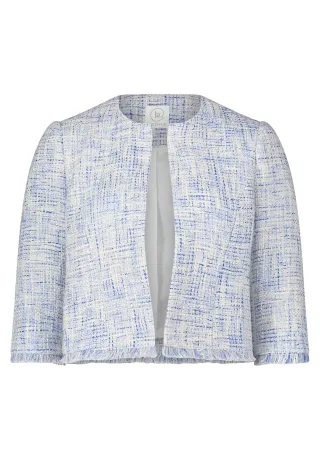 Betty & Co - Bolero-Jacke weiß/blau - Gr. - 38