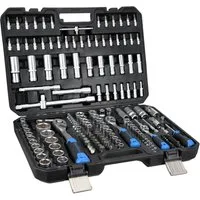 SW-STAHL Steckschlüssel 171-tlg. (07630L) (Packung), CRV-Stahl, Sechskant, DIN, Ratschen & Bits im Koffer kompakte Bauform