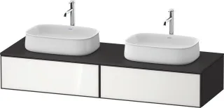 Duravit Zencha Konsolenwaschtischunterbau wandhängend Weiß & Graphit n/a & Supermatt 1600x550x281 mm ZE4815B64800000