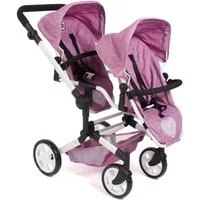 CHIC2000 Puppen-Zwillingsbuggy Linus Duo, mit zwei abnehmbaren, bis in Liegeposition verstellbaren Sportsitzen