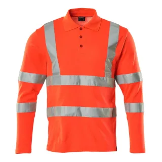 MASCOT Polo-Shirt, Langarm SAFE CLASSIC Hi-vis Rot L - 18283-995-222-L