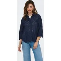 JDY Hemdbluse JDYTALLIE 3/4 LONG SHIRT WVN NOOS mit Lochstickerei-Detail