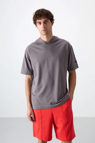 Oversized Kapuzen-T-Shirt mit kurzen Ärmeln