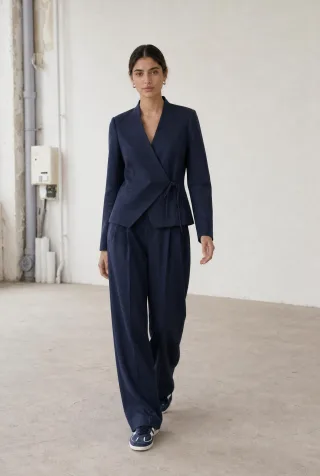 Jane Lushka - Jade fitted viscose blazer dark blue - Gr. - S