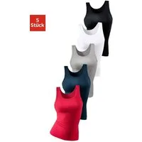 petite fleur by Lascana Unterhemd (5er-Pack) weiches Doppelripp-Material, Baumwolle, schmale, anliegende Passform