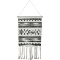 Marrakesch Orient & Mediterran Interior Wanddekoobjekt Boho Wandteppich Calegora modern aus Baumwolle in Schwarz 45 x 85 cm (1 St), Handarbeit