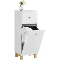 SoBuy Wäscheschrank BZR93 mit ausklappbarem Wäschesack Wäschetruhe Wäschesammler